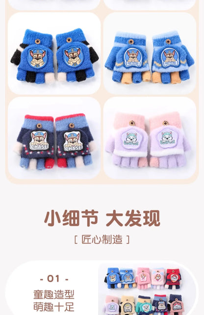 Kids Winter Hat Glove Set Scarf Cartoon Rescue Dogs - Smarsty