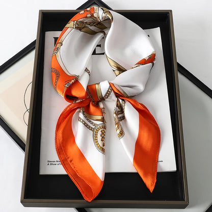 Silk Square Scarf for Women Sun Protection Luxury Shawl - Smarsty