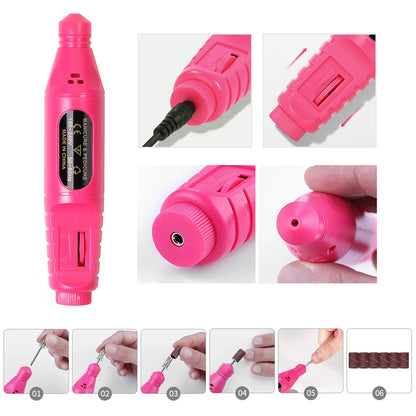 Portable Electric Nail Drill Kit for Manicure and Polishing - Smarsty
