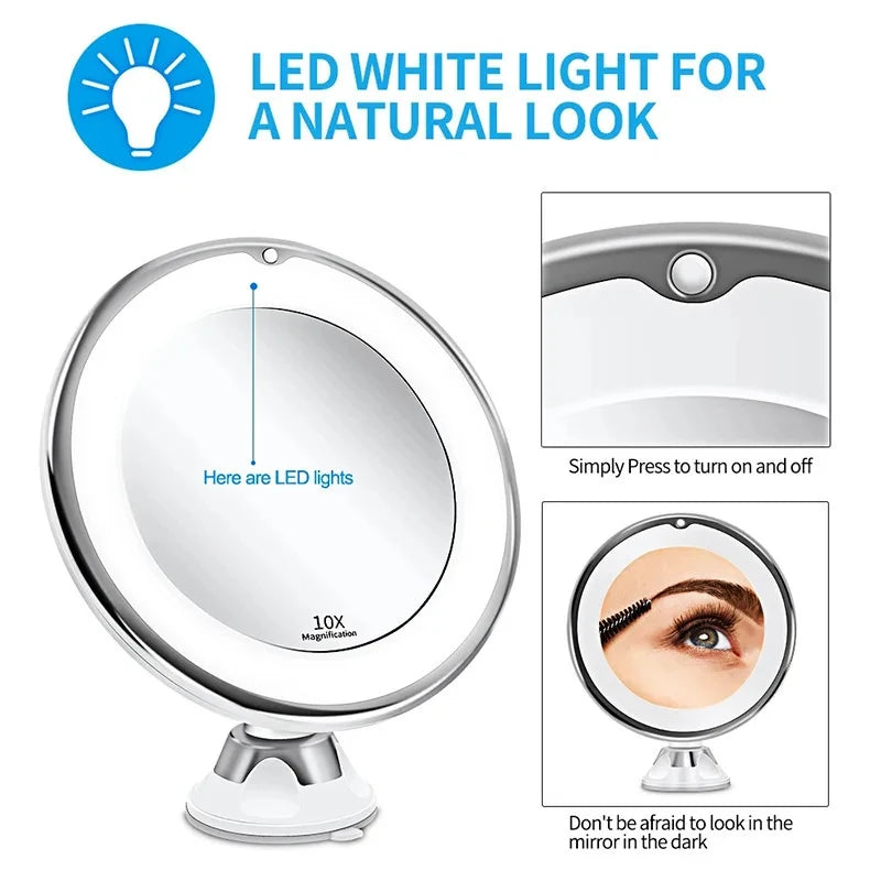 10x Magnifying Makeup Mirror with LED Lights - Smarsty