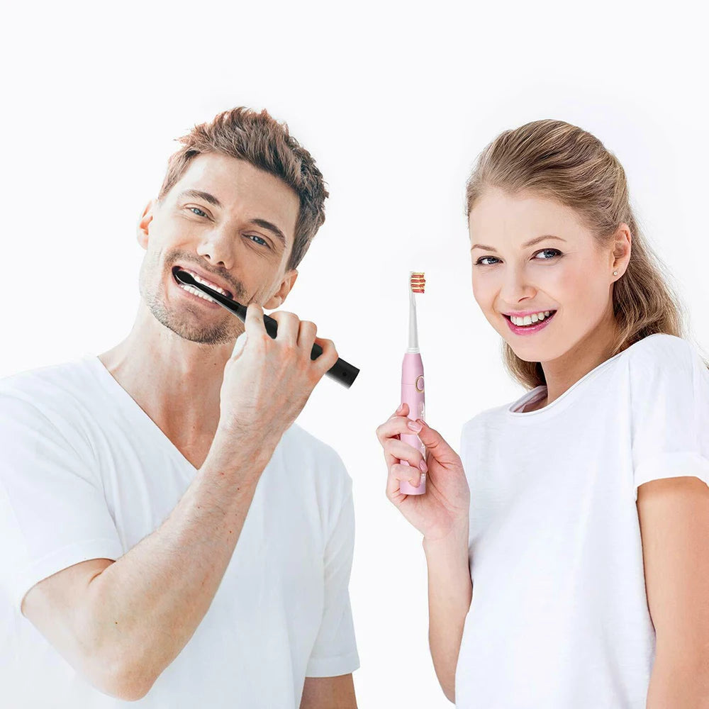 Fairywill Sonic Electric Toothbrush FW-D7 set USB Charge Toothbrushes case for Adult with tooth brush Heads 5 Mode Smart Time - Smarsty