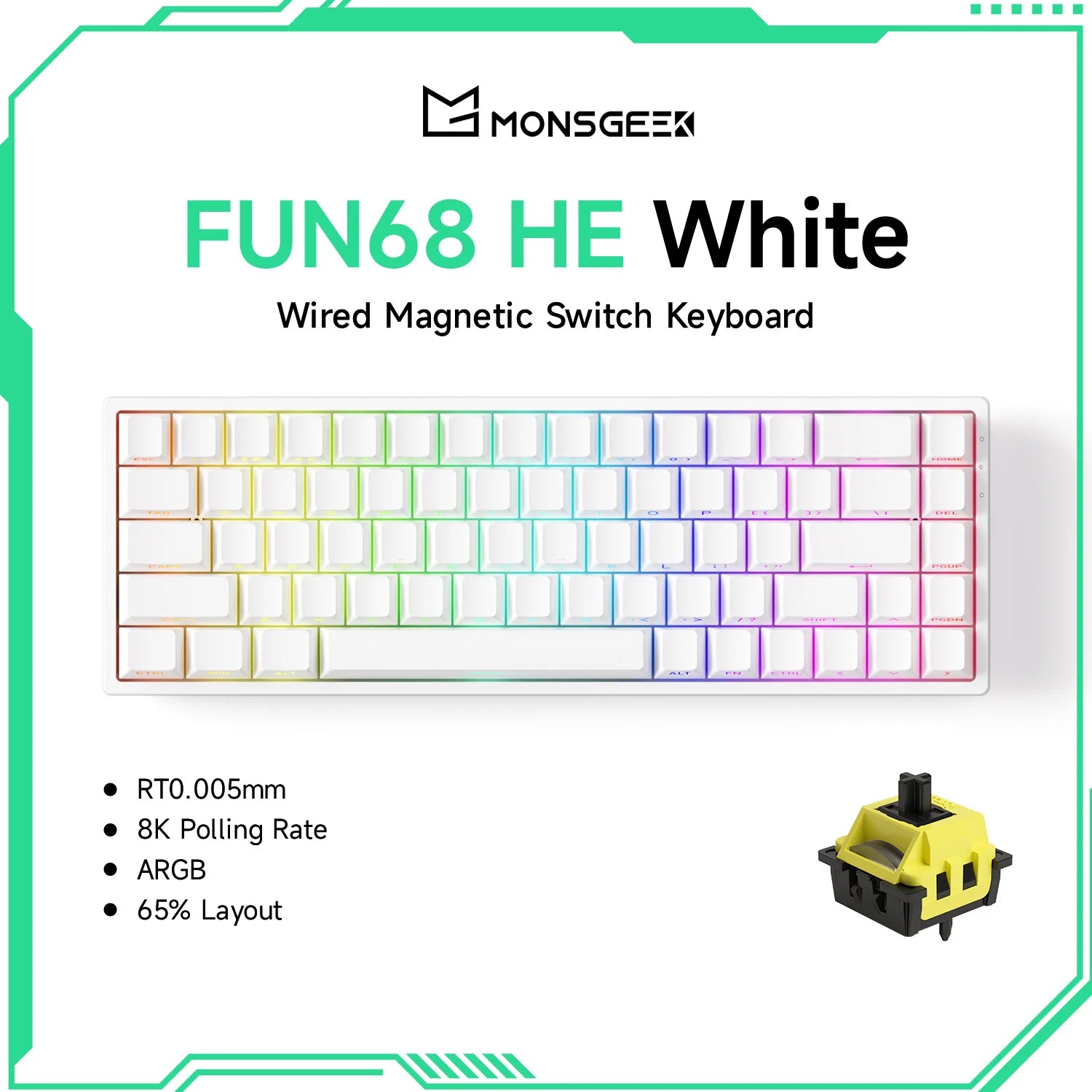 MonsGeek 60 Percent Mechanical Gaming Keyboard For Esports