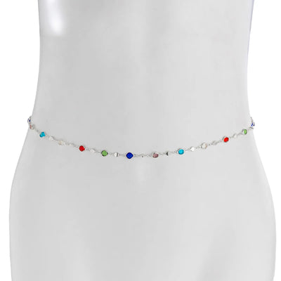 Fashion Colored Glass Crystal Waist Chain for Women - Smarsty