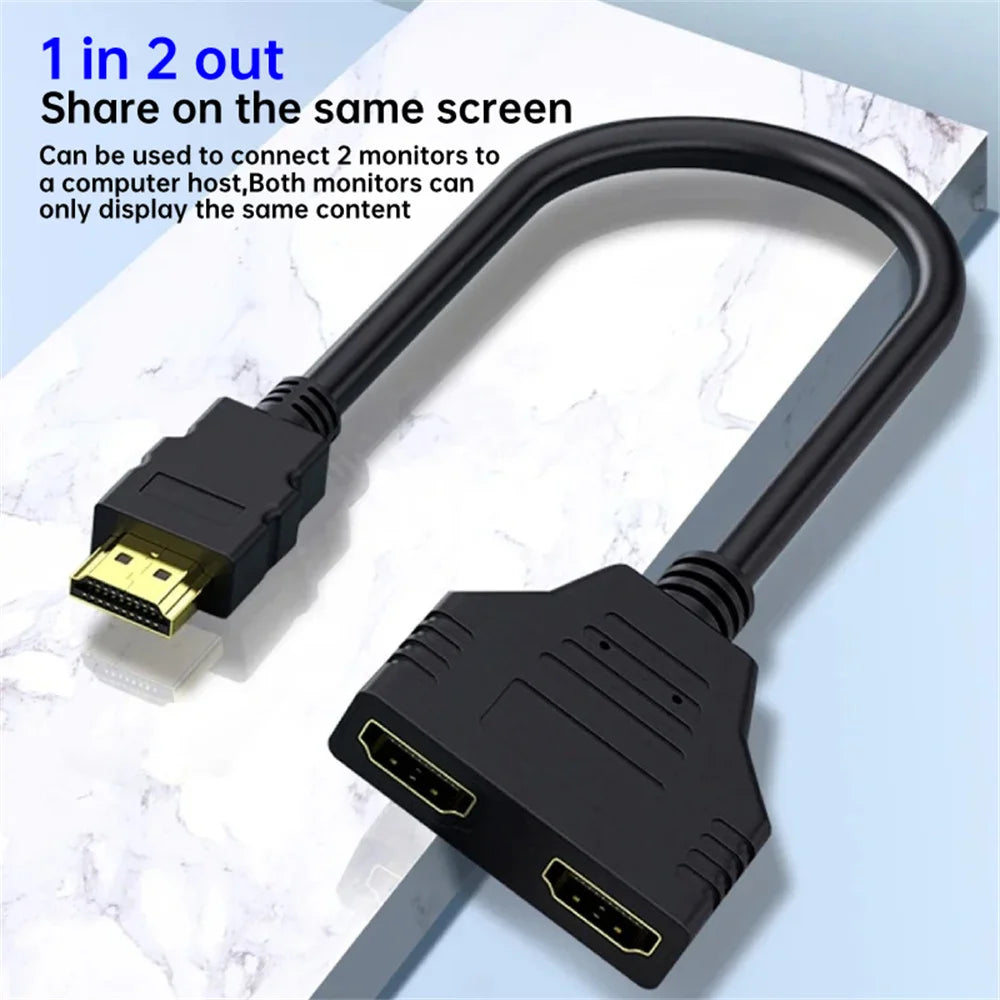 HD 1080P HDMI Splitter Dual Port Adapter for TV - Smarsty
