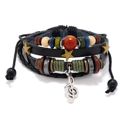 Handmade Leather Wrap Bracelet With Adjustable Beads - Smarsty