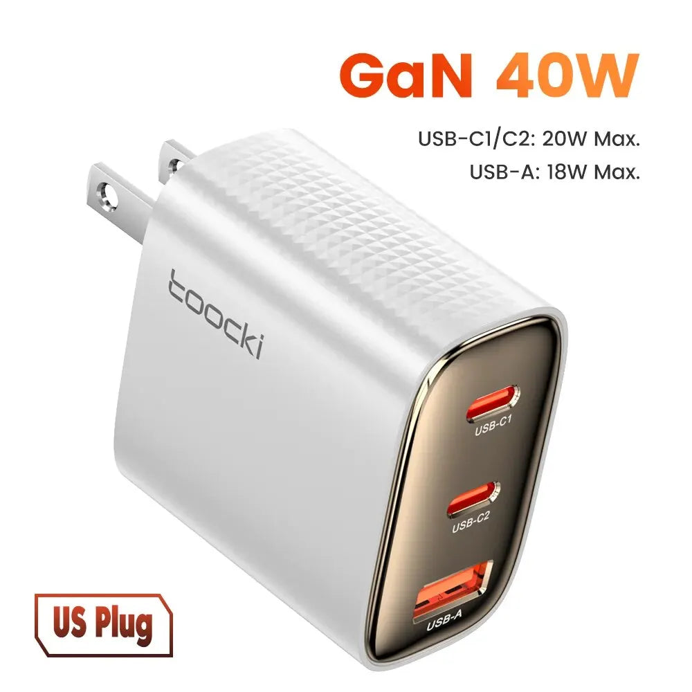 40W GaN USB C Travel Charger Fast Charge for Phones - Smarsty