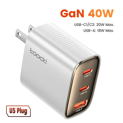 40W GaN USB C Travel Charger Fast Charge for Phones - Smarsty