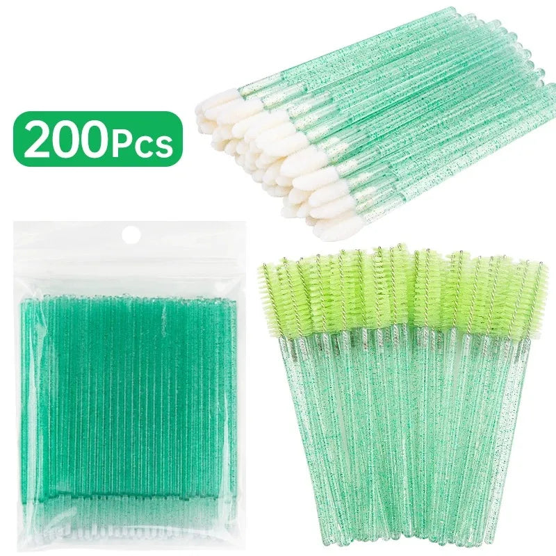 200 Pcs Disposable Makeup Brushes for Eyelash and Lip Application - Smarsty