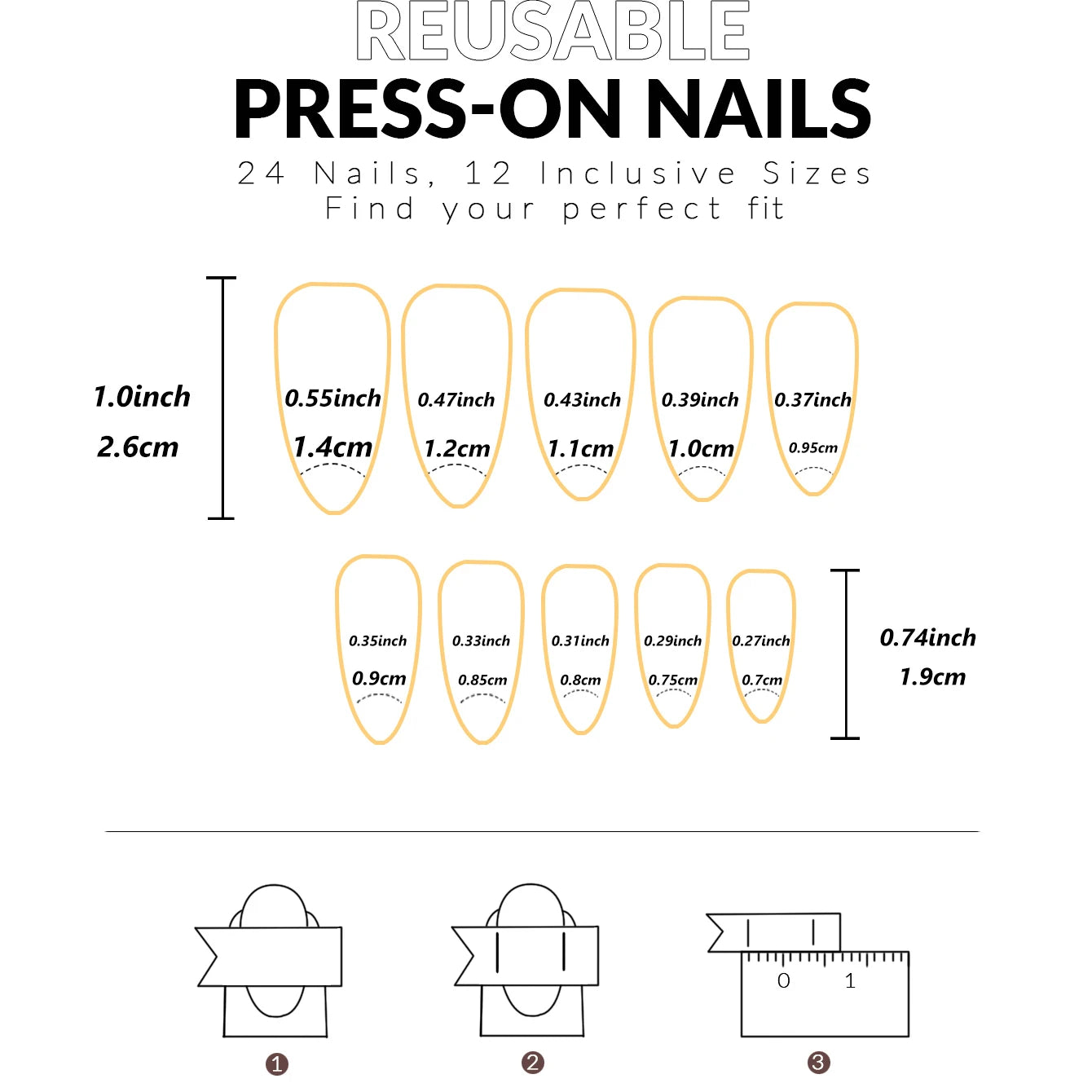 Stiletto Press On Nails Set with Black Silver Bowknot - Smarsty