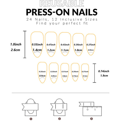 Stiletto Press On Nails Set with Black Silver Bowknot - Smarsty