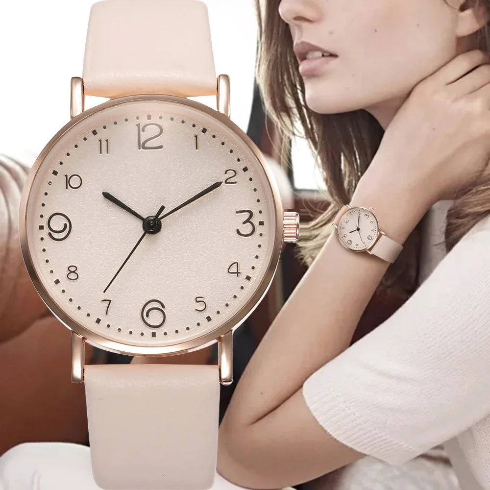 Women Casual Leather Analog Watch with Arabic Numbers - Smarsty