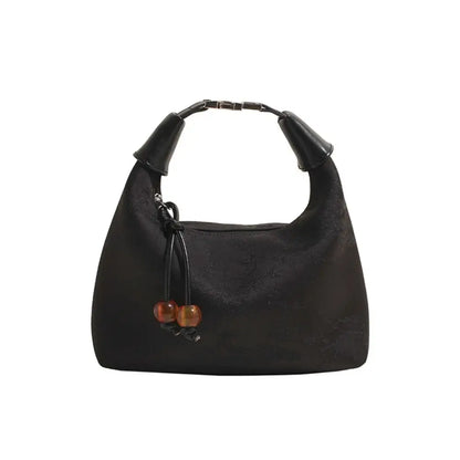 Embroidered Chinese Style Canvas Handbag With Zipper - Smarsty
