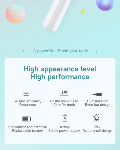 Portable Waterproof Electric Toothbrush with Soft Bristles - Smarsty