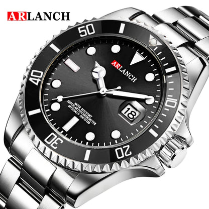 Classic Stainless Steel Quartz Watch with Magnifying Glass - Smarsty