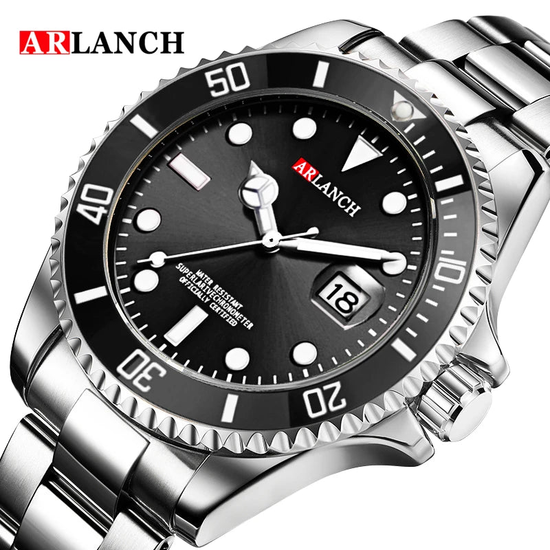 Classic Stainless Steel Quartz Watch with Magnifying Glass - Smarsty