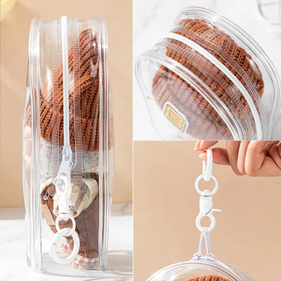 Colorful Transparent Protector Case Organizer Box for 17cm Labubu V3 Dolls Outdoor Display Bag With Keychain Doll Accessories by Smarsty