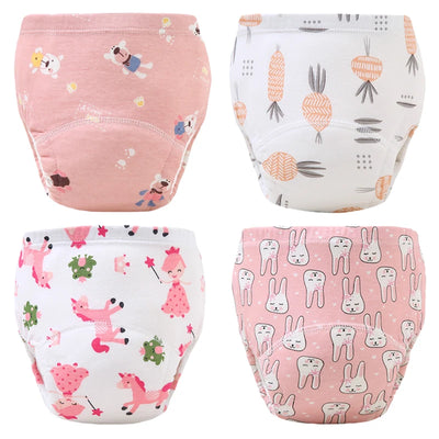 4PCS Baby Waterproof Diapers Pee Shorts Underwears Reusable Soft Ecological Cotton Toddler Potty Training Pants For Boys Girls by Smarsty