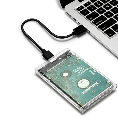 Transparent HDD Case HDD Enclosure 2.5 Inch SSD SATA To USB Type-C Adapter Portable External Hard Drive Box Tool-Free