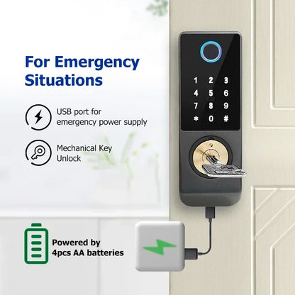 Waterproof Smart Door Lock with Bluetooth and WiFi Control - Smarsty