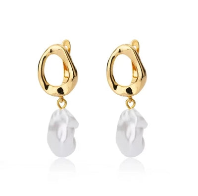 Stainless Steel Star Hoop Earrings Gold Tone Hypoallergenic - Smarsty