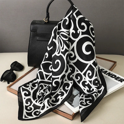 Luxury Silk Square Scarf Soft Satin Neck Hair Tie - Smarsty
