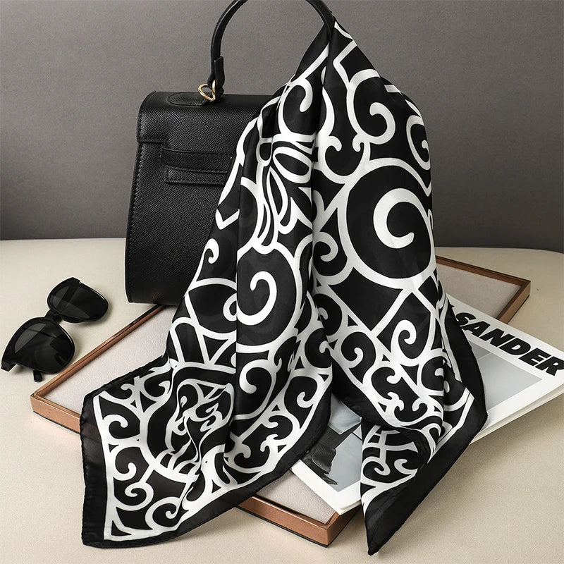 Luxury Silk Square Scarf Soft Satin Neck Hair Tie - Smarsty