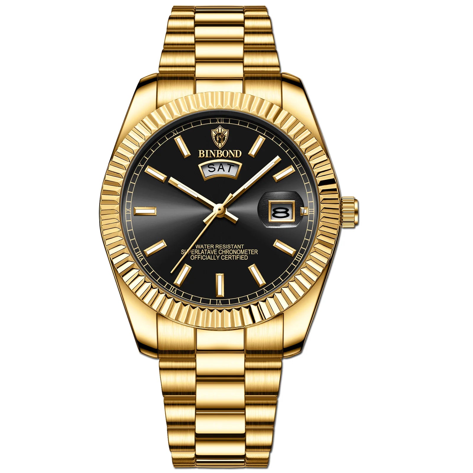 BINBOND Mens Waterproof Quartz Watch with Stainless Steel Band - Smarsty