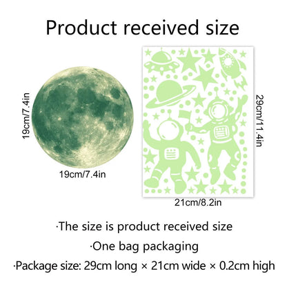 Luminous Moon and Stars Wall Stickers for Kids - Smarsty