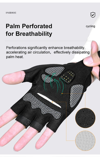 INBIKE Breathable Half Finger Cycling Gloves with Shock Absorption - Smarsty