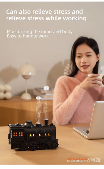 Ship Train Shape Ultrasonic Humidifier With Colorful Lights - Smarsty