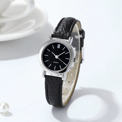 Fashionable Small Dial Women’s Quartz Watch with Leather Band - Smarsty