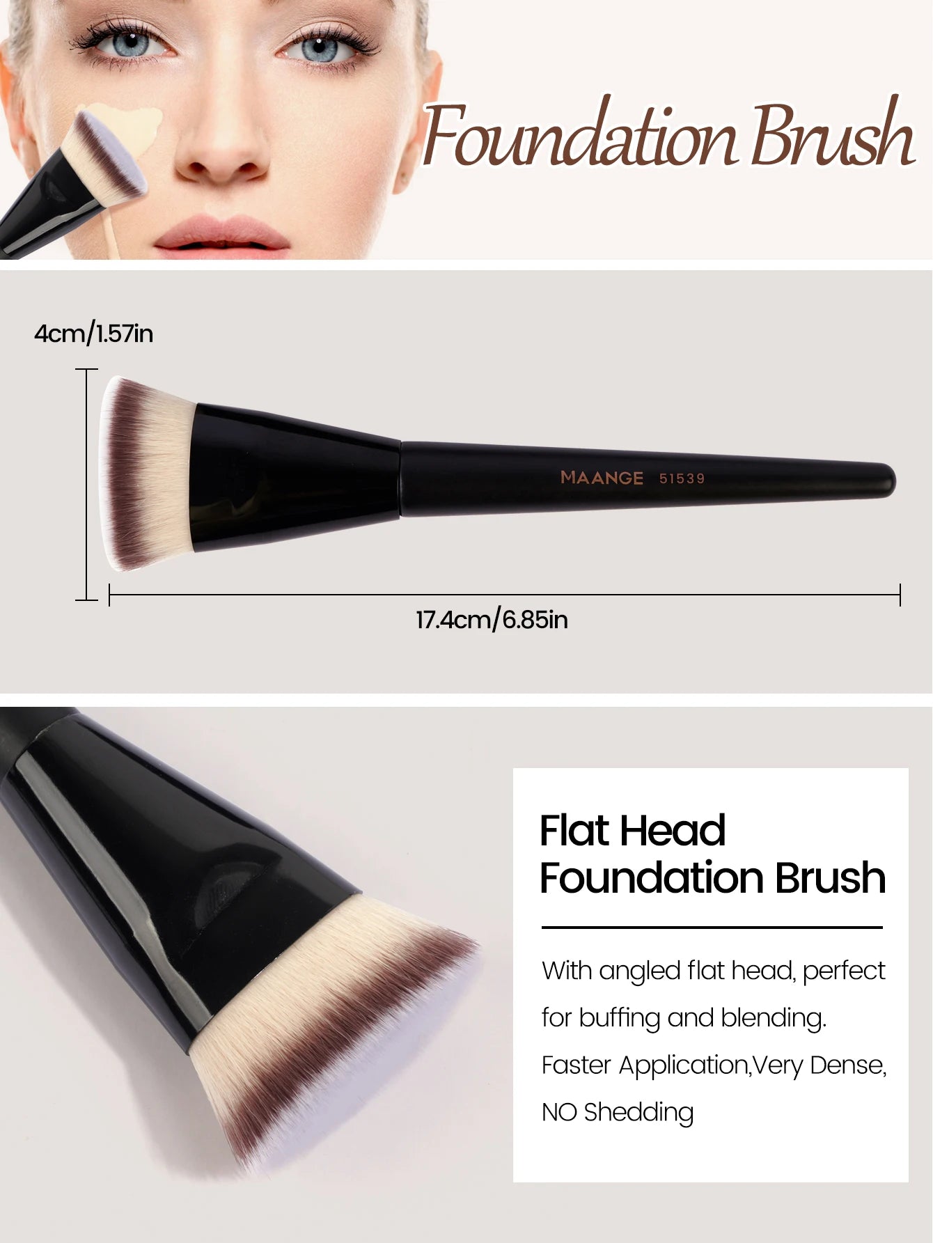 MAANGE 3 Piece Makeup Brush Set for Flawless Application - Smarsty