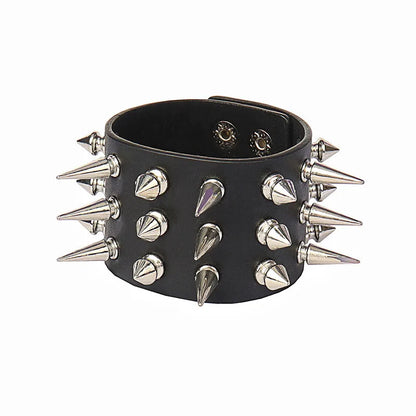 90s Punk Style PU Leather Spike Bracelet for Women - Smarsty