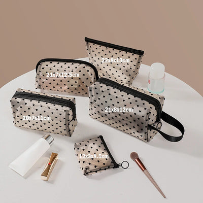 Transparent Mesh Makeup Bag with Lipstick Organizer - Smarsty