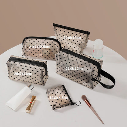 Transparent Mesh Makeup Bag with Lipstick Organizer - Smarsty