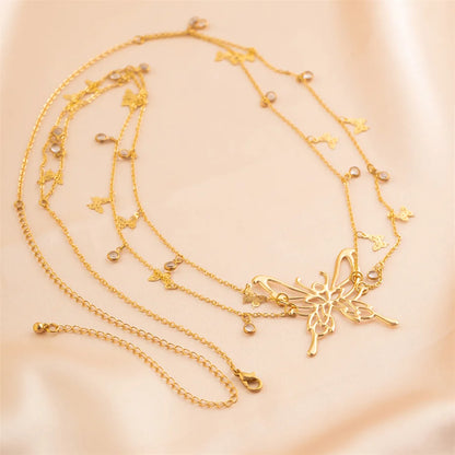 Boho Butterfly Waist Chain with Crystal Tassels - Smarsty