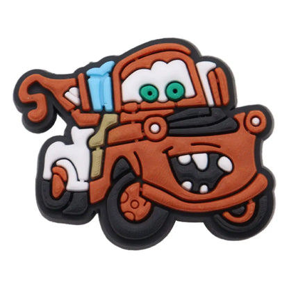 1Pcs Mix Cars Luigi Ramone Lightning McQueen PVC Shoe Charms Kids Popular Buckle Decorations Fit Birthday Gifts