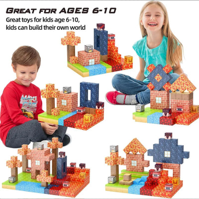 50-400pcs Mine Magnetic Building Block World Magnet Cube Set for Boys Girls Kid  DIY Model Children Sensory Toy Christmas Gift - Smarsty