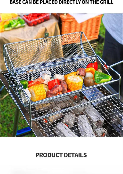 Stainless Steel BBQ Grill Mesh Basket for Perfect Roasting - Smarsty