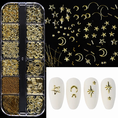 Gold Silver Caviar Bead Nail Charms for Stunning Manicures - Smarsty