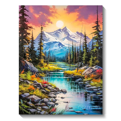 5D Diamond Art Aurora Landscape DIY Wall Decor - Smarsty