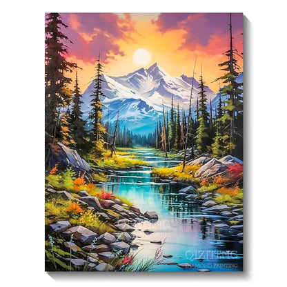 5D Diamond Art Aurora Landscape DIY Wall Decor - Smarsty
