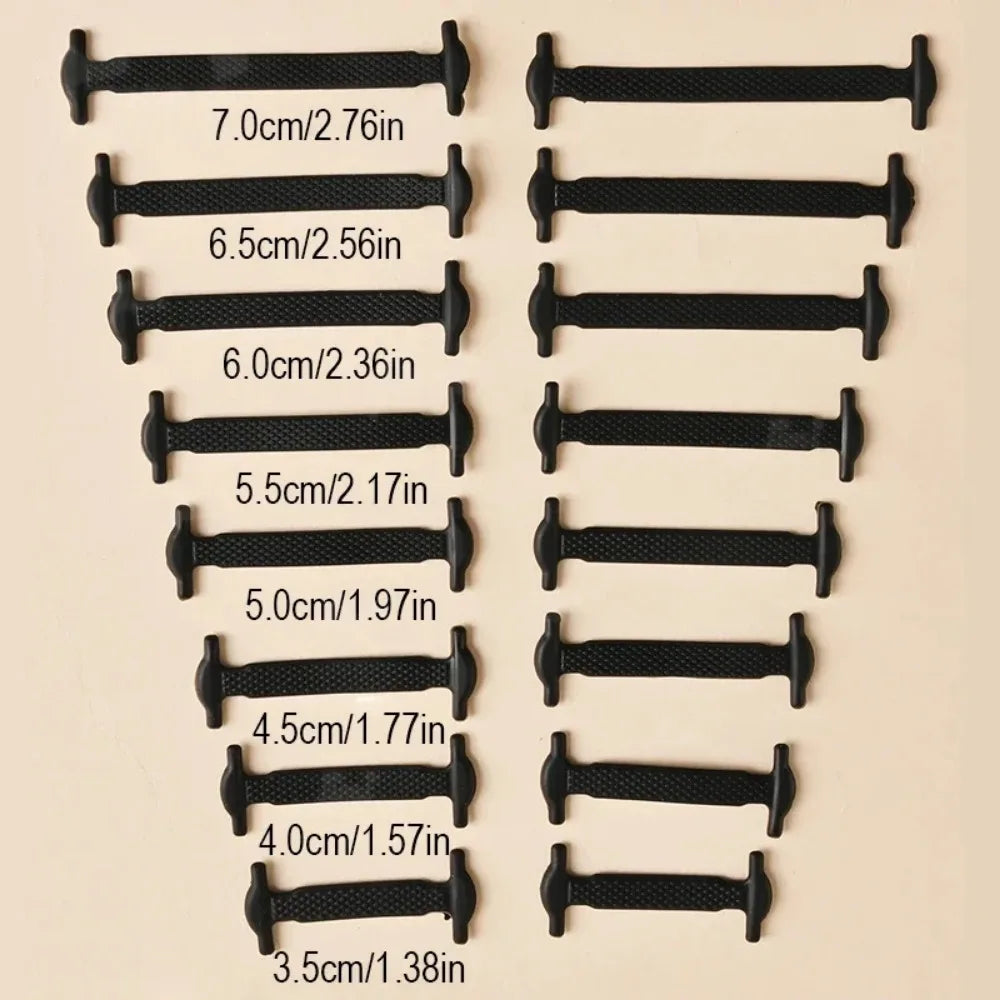16pcs Silicone Shoelaces No Tie Shoelaces Without Ties Elastic Lace Shoelace Kids Adult Creative Lazy Silicone Laces Rubber Lace - Smarsty