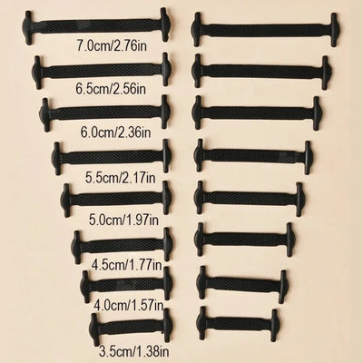 16pcs Silicone Shoelaces No Tie Shoelaces Without Ties Elastic Lace Shoelace Kids Adult Creative Lazy Silicone Laces Rubber Lace - Smarsty