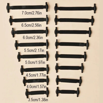 16pcs Silicone Shoelaces No Tie Shoelaces Without Ties Elastic Lace Shoelace Kids Adult Creative Lazy Silicone Laces Rubber Lace - Smarsty