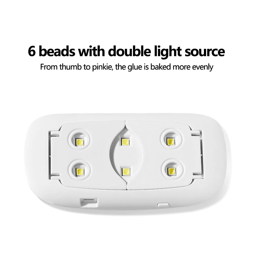 Foldable 6W UV LED Nail Lamp for Quick Drying - Smarsty