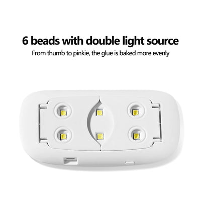 Foldable 6W UV LED Nail Lamp for Quick Drying - Smarsty