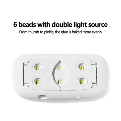 Foldable 6W UV LED Nail Lamp for Quick Drying - Smarsty