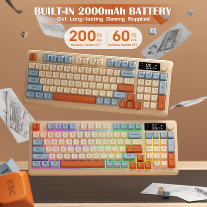 Wireless Gaming Keyboard With Display Screen And Knob