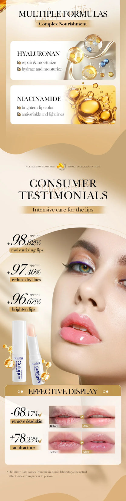 SADOER Collagen Lip Balm for Moisturizing and Repairing - Smarsty
